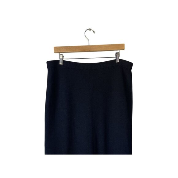 St. John Santana Knit Midi Skirt Size 10 Lagenlook Capsule Wardrobe Classic - Picture 2 of 10